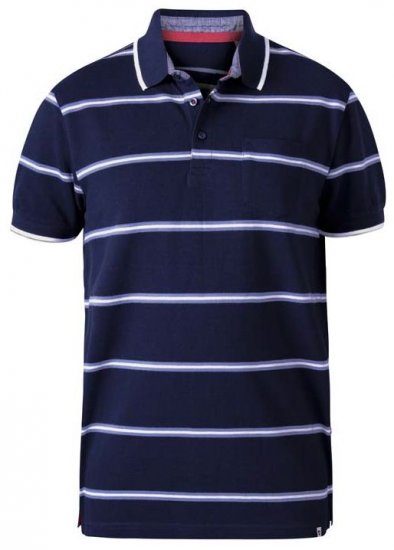 D555 Montego Twin Stripe Pique Polo - Pikeepaidat - Miesten isot pikeepaidat