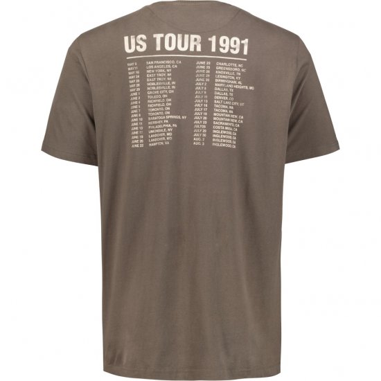 JP1880 T-Shirt Skull Print Guns N Roses Khaki - T-paidat - Isot T-paidat 2XL – 14XL