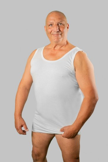 20 Nodi Crew Neck Tank Top in Combed Cotton Jersey White - Alusvaatteet & Uimavaatteet - Miesten Isot alusvaatteet 