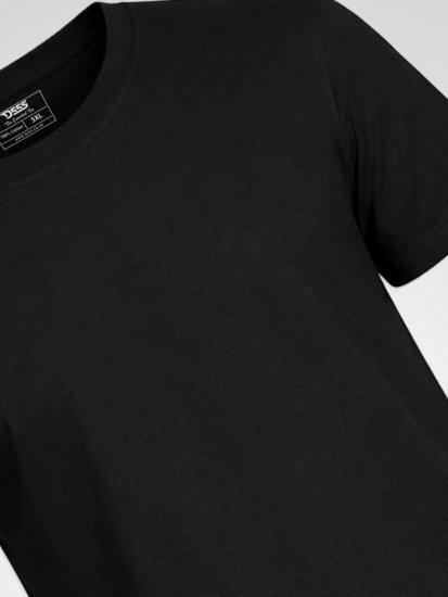 D555 Smartly Pyöreäaukkoinen T-paita Musta 5 kpl - T-paidat - Isot T-paidat 2XL – 14XL