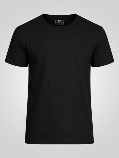 D555 Smartly Pyöreäaukkoinen T-paita Musta 5 kpl - T-paidat - Isot T-paidat 2XL – 14XL