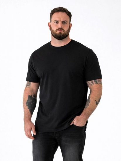 D555 Smartly Pyöreäaukkoinen T-paita Musta 5 kpl - T-paidat - Isot T-paidat 2XL – 14XL