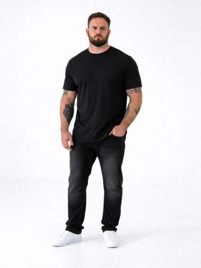 D555 Smartly Pyöreäaukkoinen T-paita Musta 5 kpl - T-paidat - Isot T-paidat 2XL – 14XL