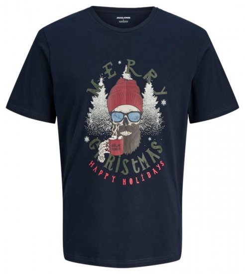 Jack & Jones Noel Merry Christmas T-Shirt Navy - T-paidat - Isot T-paidat 2XL – 14XL