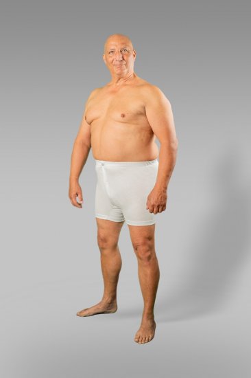 20 Nodi Combed Cotton Jersey Boxer with Front Button Fly White - Alusvaatteet & Uimavaatteet - Miesten Isot alusvaatteet 