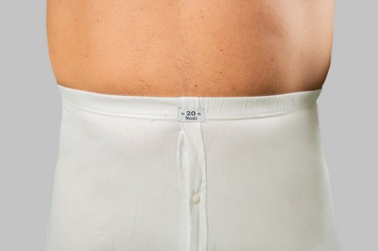 20 Nodi Combed Cotton Jersey Boxer with Front Button Fly White - Alusvaatteet & uimavaatteet - Miesten Isot alusvaatteet 