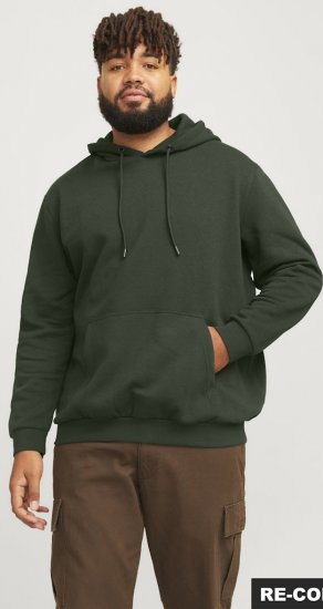 Jack & Jones Bradley Hoodie Dark Green - Hupparit ja collegepaidat - Miesten hupparit ja collegepaidat isot koot