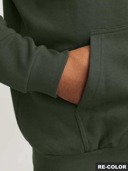 Jack & Jones Bradley Hoodie Dark Green - Hupparit ja collegepaidat - Miesten hupparit ja collegepaidat isot koot