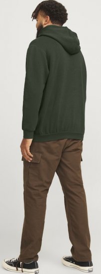 Jack & Jones Bradley Hoodie Dark Green - Hupparit ja collegepaidat - Miesten hupparit ja collegepaidat isot koot