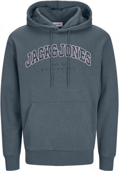 Jack & Jones CALEB Hoodie Blue - Hupparit ja collegepaidat - Miesten hupparit ja collegepaidat isot koot