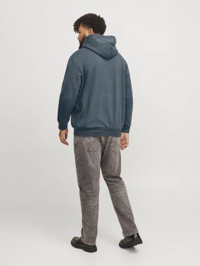 Jack & Jones CALEB Hoodie Blue - Hupparit ja collegepaidat - Miesten hupparit ja collegepaidat isot koot