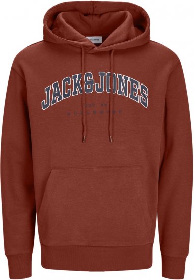 Jack & Jones CALEB Hoodie Red - Hupparit ja collegepaidat - Miesten hupparit ja collegepaidat isot koot