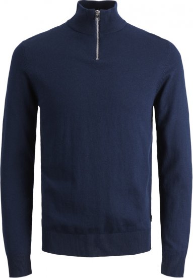 Jack & Jones Emil Knitted Pullover Blue - Hupparit ja collegepaidat - Miesten hupparit ja collegepaidat isot koot