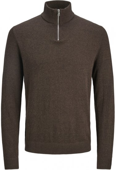 Jack & Jones Emil Knitted Pullover Brown - Hupparit ja collegepaidat - Miesten hupparit ja collegepaidat isot koot