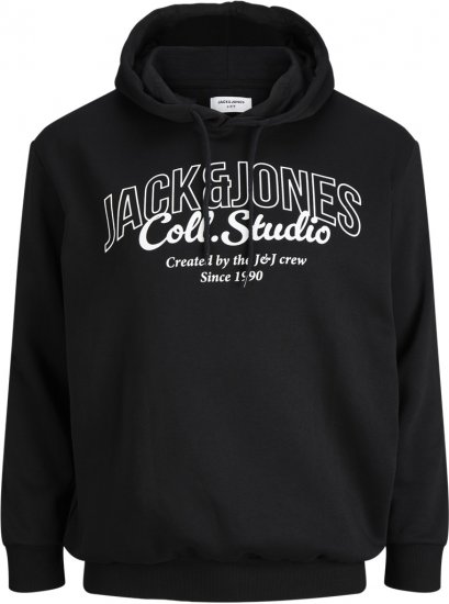 Jack & Jones Makoto Hoodie Black - Hupparit ja collegepaidat - Miesten hupparit ja collegepaidat isot koot