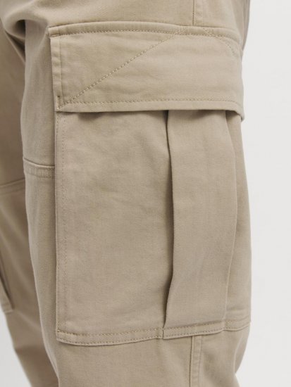 Jack & Jones Jonnie Cuffed Cargo Pants Beige - Farkut ja housut - Miesten isot farkut ja isot housut W40-W70