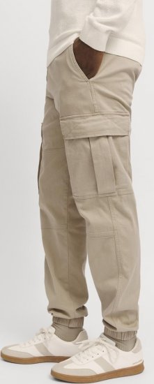 Jack & Jones Jonnie Cuffed Cargo Pants Beige - Farkut ja housut - Miesten isot farkut ja isot housut W40-W70