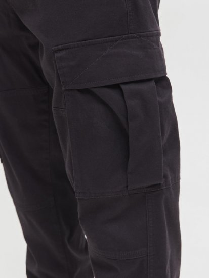 Jack & Jones Jonnie Cuffed Cargo Pants Black - Farkut ja housut - Miesten isot farkut ja isot housut W40-W70