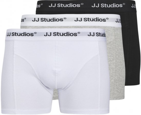 Jack & Jones Soho Solid Trunks 3-pack White/Grey/Black - Alusvaatteet & uimavaatteet - Miesten Isot alusvaatteet 