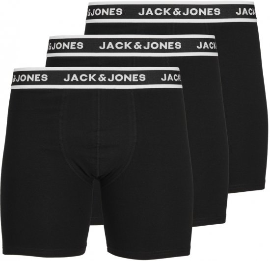 Jack & Jones Solid Boxer 3-Pack Black - Bokserit - Miesten Bokserit Isot Koot