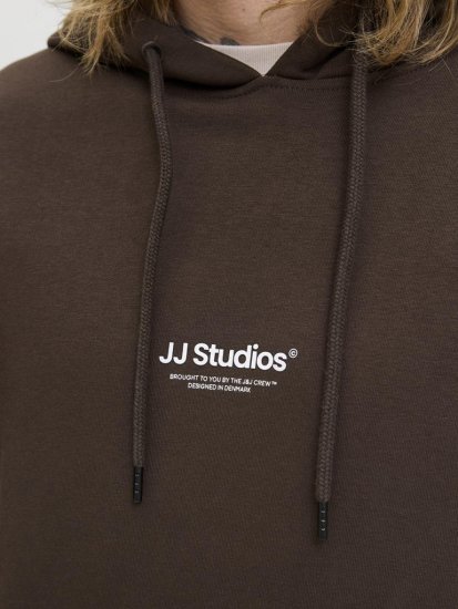 Jack & Jones Soho Hoodie Brown - Hupparit ja collegepaidat - Miesten hupparit ja collegepaidat isot koot