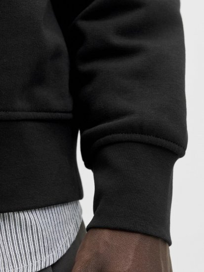 Jack & Jones Soho Sweatshirt with Zipper Black - Hupparit ja collegepaidat - Miesten hupparit ja collegepaidat isot koot
