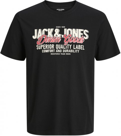 Jack & Jones Logo 2COL T-Shirt Black - T-paidat - Isot T-paidat 2XL – 14XL