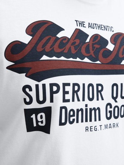 Jack & Jones Logo 2COL T-Shirt White - T-paidat - Isot T-paidat 2XL – 14XL