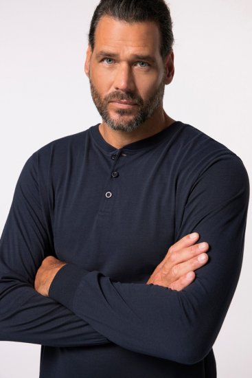 JP1880 Henley Long Sleeved Night Dress Navy - Alusvaatteet & uimavaatteet - Miesten Isot alusvaatteet 