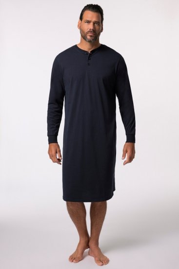 JP1880 Henley Long Sleeved Night Dress Navy - Alusvaatteet & uimavaatteet - Miesten Isot alusvaatteet 