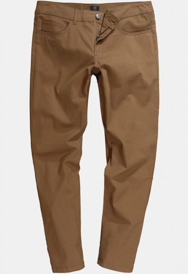 JP1880 Twill Trousers Belly Fit 5-Pocket Brown - Farkut ja housut - Miesten isot farkut ja isot housut W40-W70