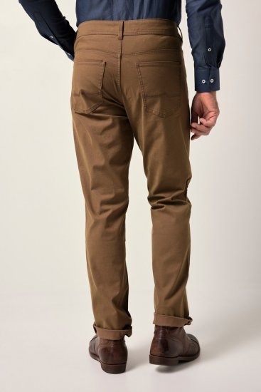 JP1880 Twill Trousers Belly Fit 5-Pocket Brown - Farkut ja housut - Miesten isot farkut ja isot housut W40-W70