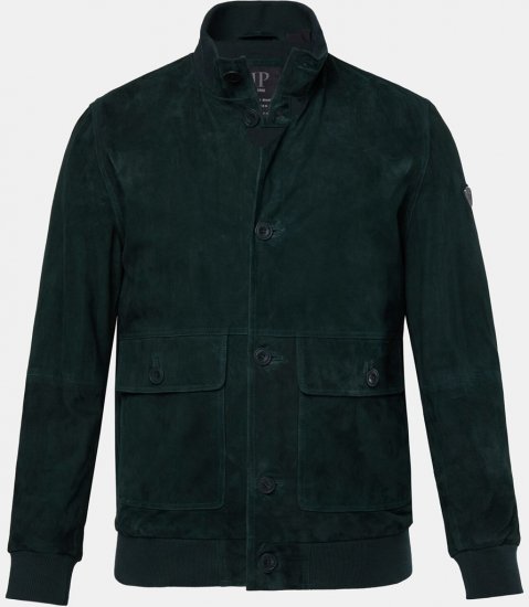 JP1880 Leather Jacket Suede with Stand-up Collar Dark Green - Takit - Miesten Takit, isot koot – 2XL – 12XL