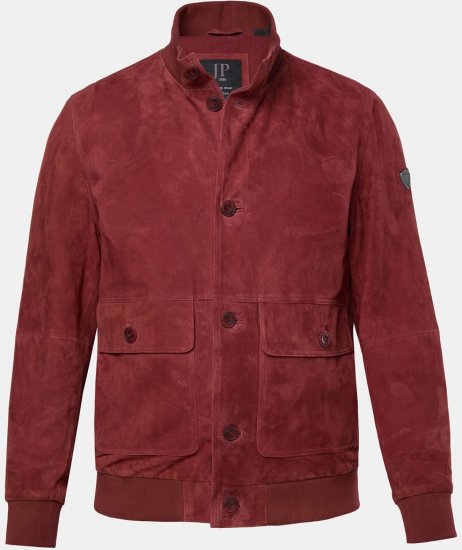 JP1880 Leather Jacket Suede with Stand-up Collar Red - Takit - Miesten Takit, isot koot – 2XL – 12XL