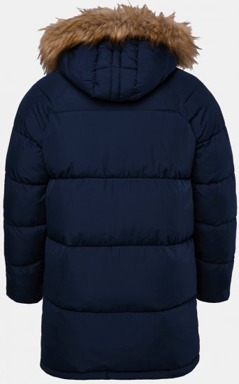JP1880 Quilted Parka Lightweight and Warm with Faux Fur Hood Navy - Takit - Miesten Takit, isot koot – 2XL – 12XL