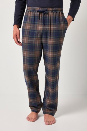 JP1880 Pyjama Trousers Flannel Check Brown - Alusvaatteet & uimavaatteet - Miesten Isot alusvaatteet 