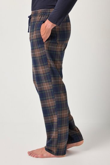 JP1880 Pyjama Trousers Flannel Check Brown - Alusvaatteet & uimavaatteet - Miesten Isot alusvaatteet 