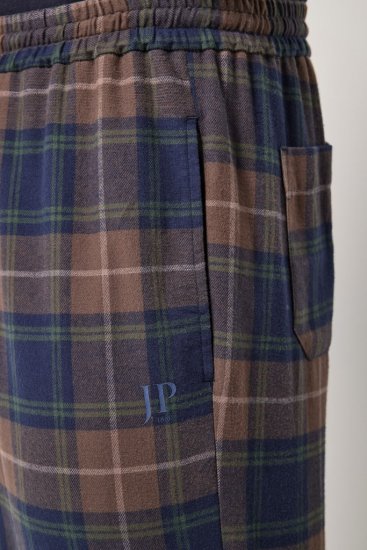 JP1880 Pyjama Trousers Flannel Check Brown - Alusvaatteet & uimavaatteet - Miesten Isot alusvaatteet 