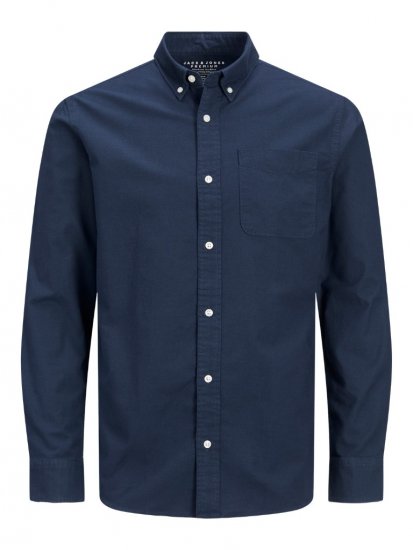 Jack & Jones Brook Oxford Shirt Long Sleeve Navy - Kauluspaidat - Miesten isot kauluspaidat 2XL – 8XL