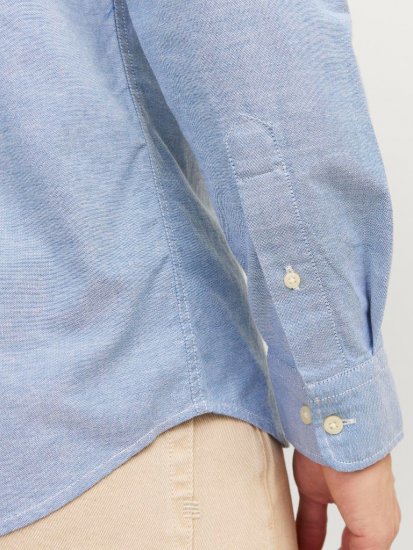 Jack & Jones Brook Oxford Shirt Long Sleeve Blue - Kauluspaidat - Miesten isot kauluspaidat 2XL – 8XL