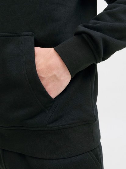 Jack & Jones Soho Hoodie Black - Hupparit ja collegepaidat - Miesten hupparit ja collegepaidat isot koot