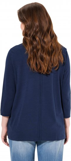 Ulla Popken Queens 3/4 Sleeve Graphic Tee Ink Blue - Painetut T-paidat naisille - 