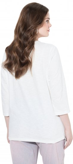 Ulla Popken Fashion Graphic T-Shirt Off-White - Painetut T-paidat naisille - 