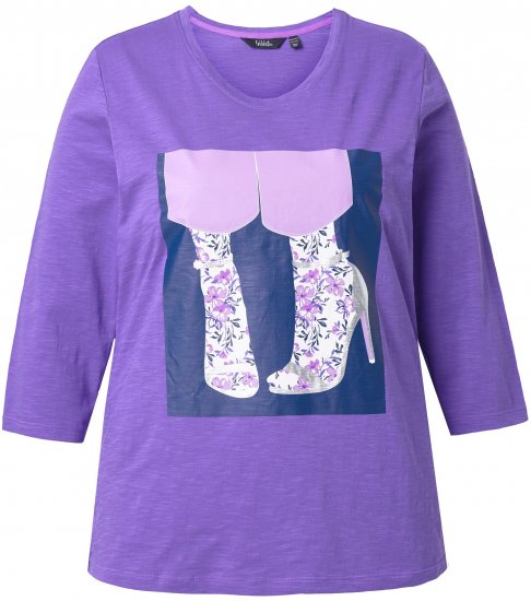 Ulla Popken Fashion Graphic T-Shirt Purple - Painetut T-paidat naisille - 