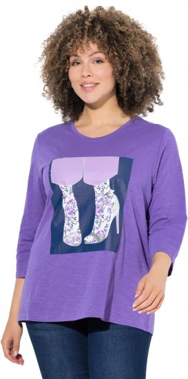 Ulla Popken Fashion Graphic T-Shirt Purple - Painetut T-paidat naisille - 