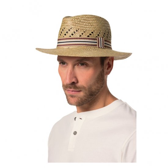 JP1880 Straw Hat Woven Yellow - Asusteet - 