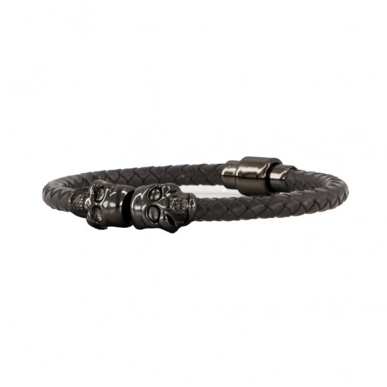 JP1880 Bracelet Skulls Black - Asusteet - 