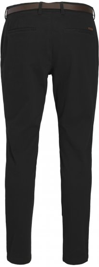 Jack & Jones Marco Adam Belted Slim Fit Chino Pants Black - Farkut ja housut - Miesten isot farkut ja isot housut W40-W70