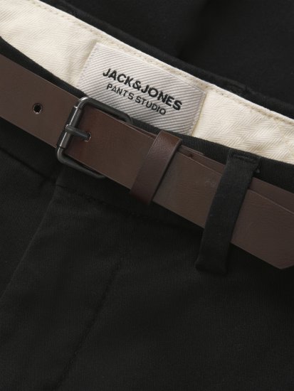 Jack & Jones Marco Adam Belted Slim Fit Chino Pants Black - Farkut ja housut - Miesten isot farkut ja isot housut W40-W70