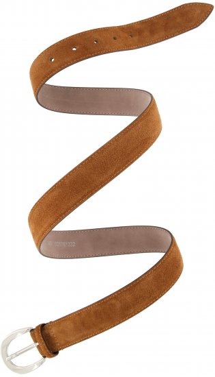 Ulla Popken Suede Thin Belt Brown - Naisten vyöt isot koot - 